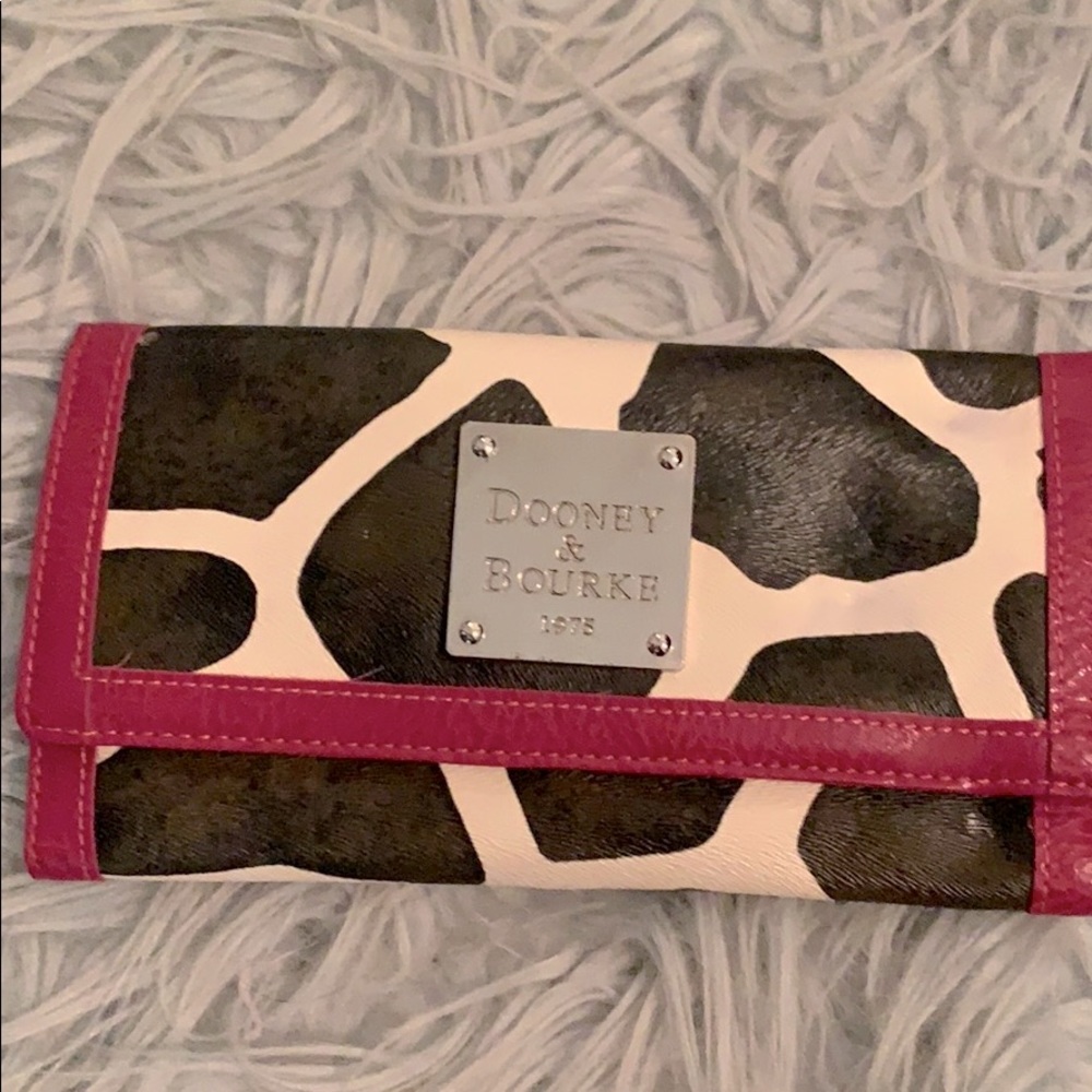 Dooney And Bourke Cow Print Wallet Like New